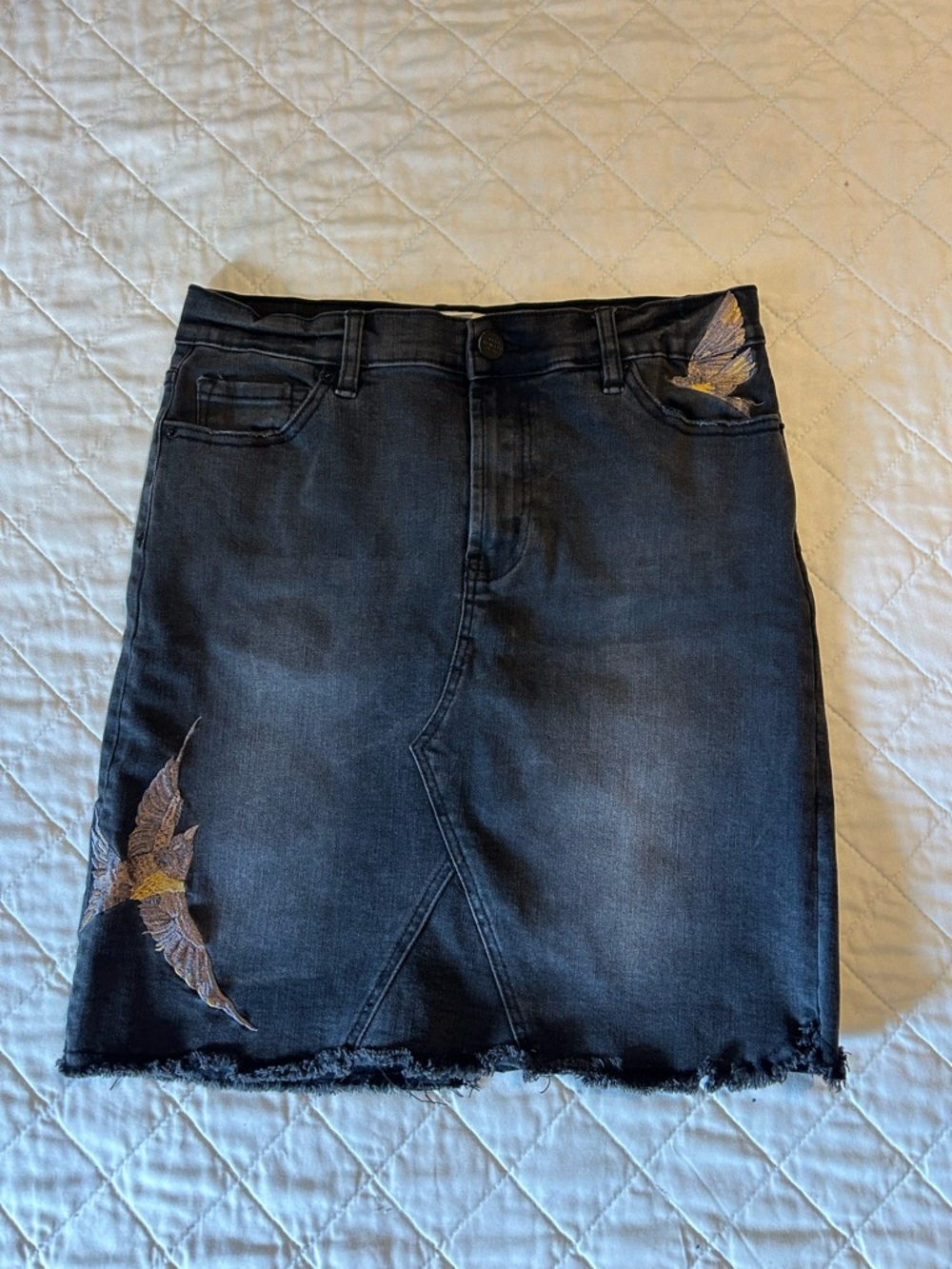 Denim pencil skirt